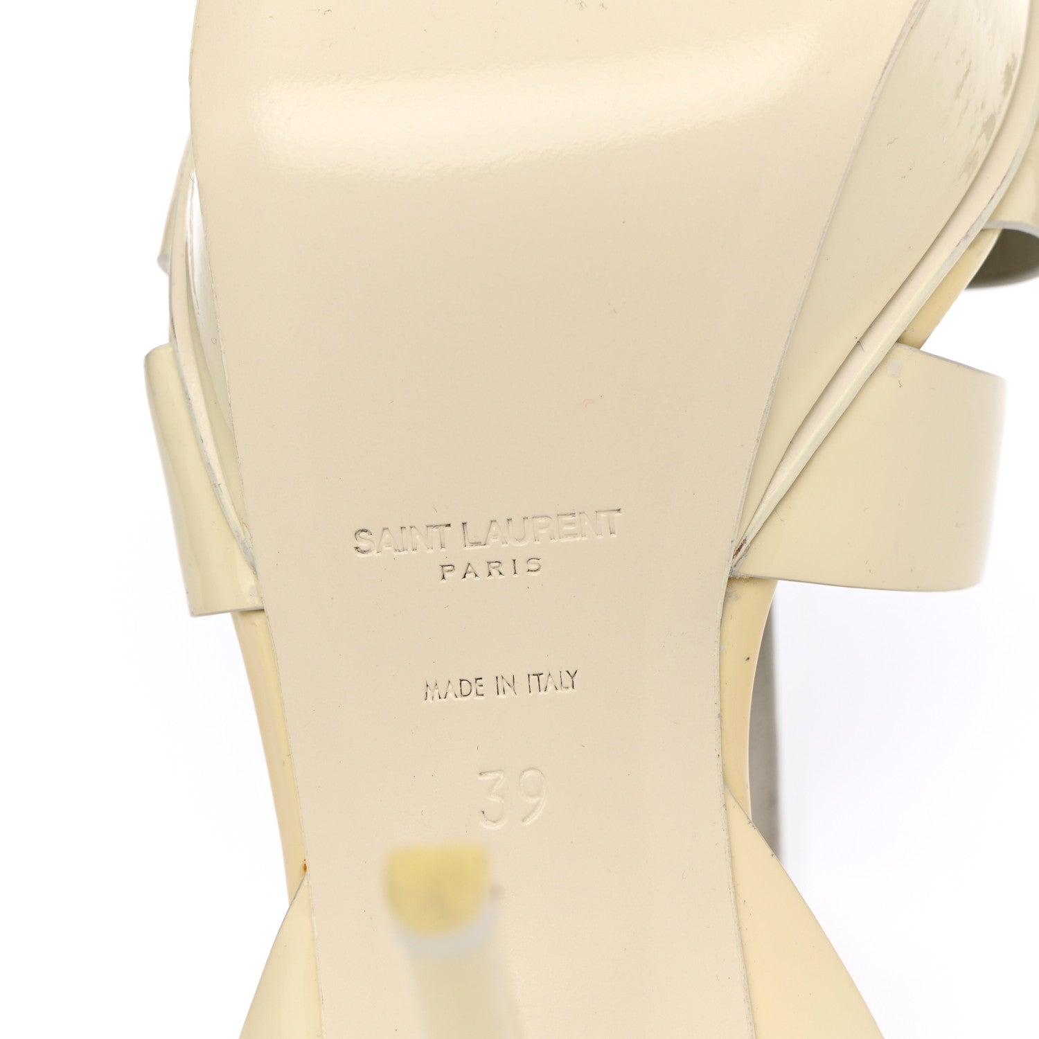 Saint Laurent Calfskin Tribute 75 Platform Sandals 39 White 8 of 13