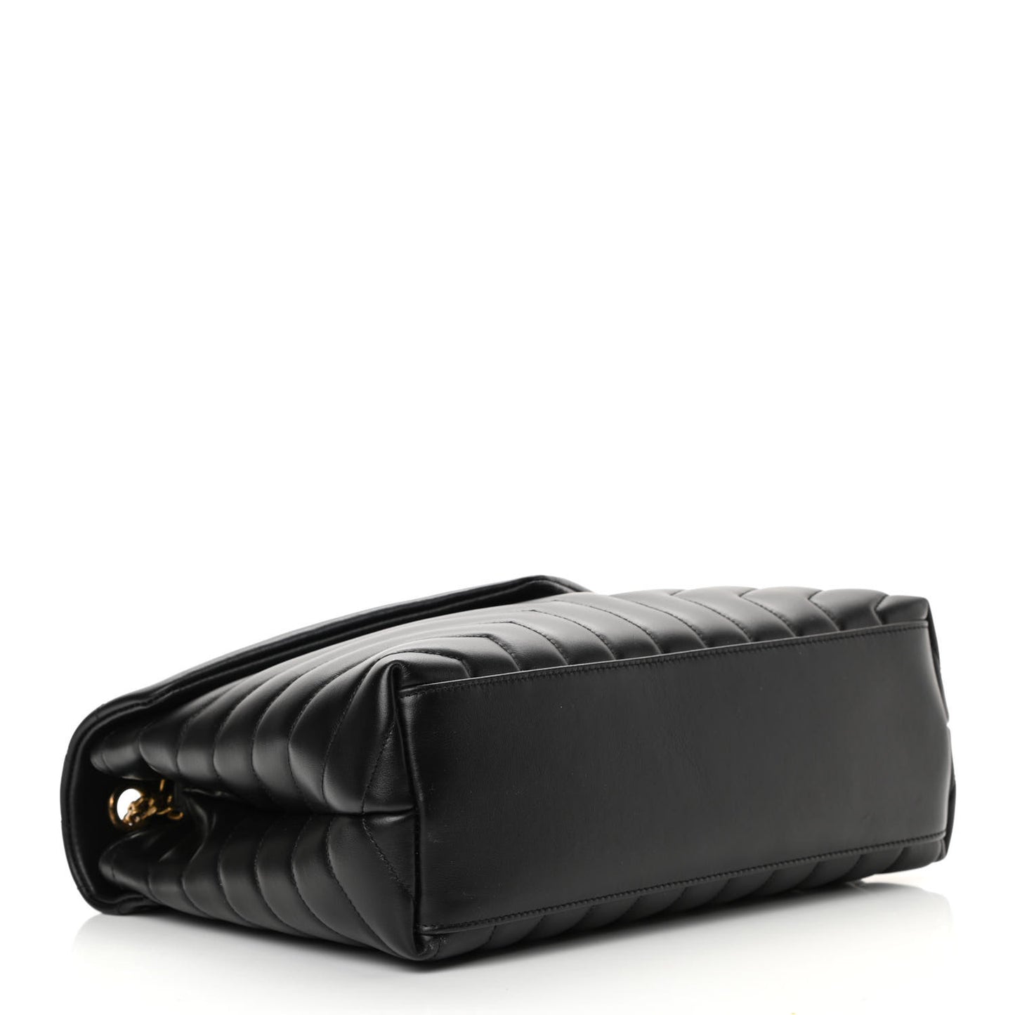 Calfskin Y Quilted Monogram Medium Loulou Chain Satchel Black