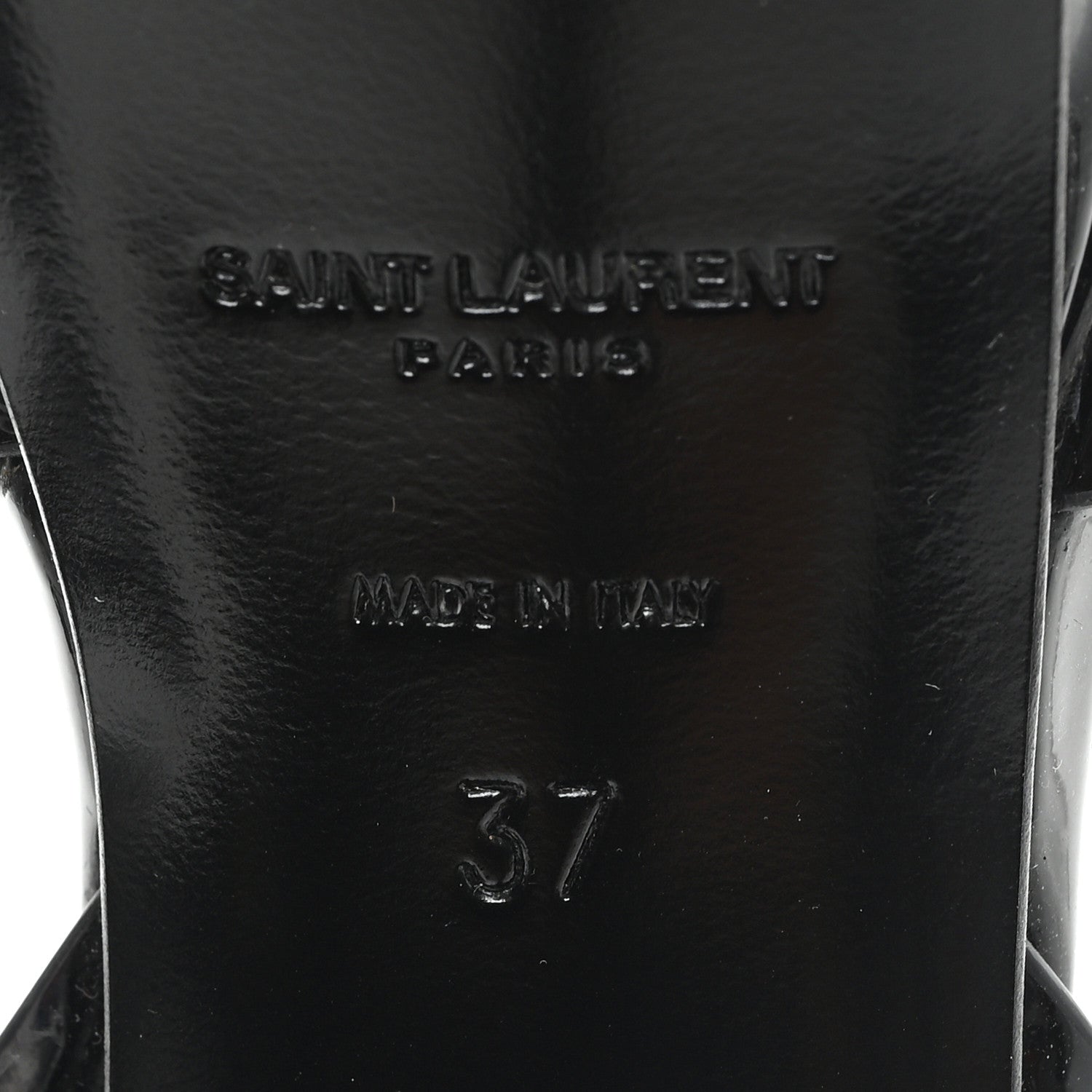 Saint Laurent Patent Tribute 75 Platform Sandals 37 Black 7 of 10