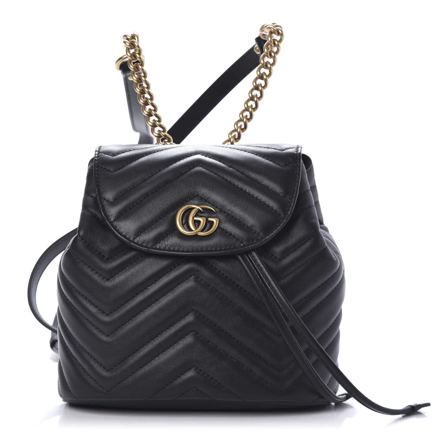 Gucci Calfskin Matelasse GG Marmont Flap Backpack Black 1 of 9