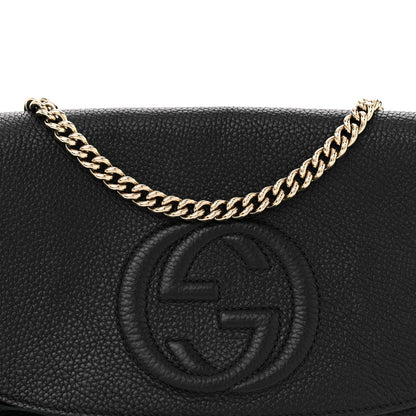 Gucci Pebbled Calfskin Medium Soho Flap Crossbody Black 8 of 11