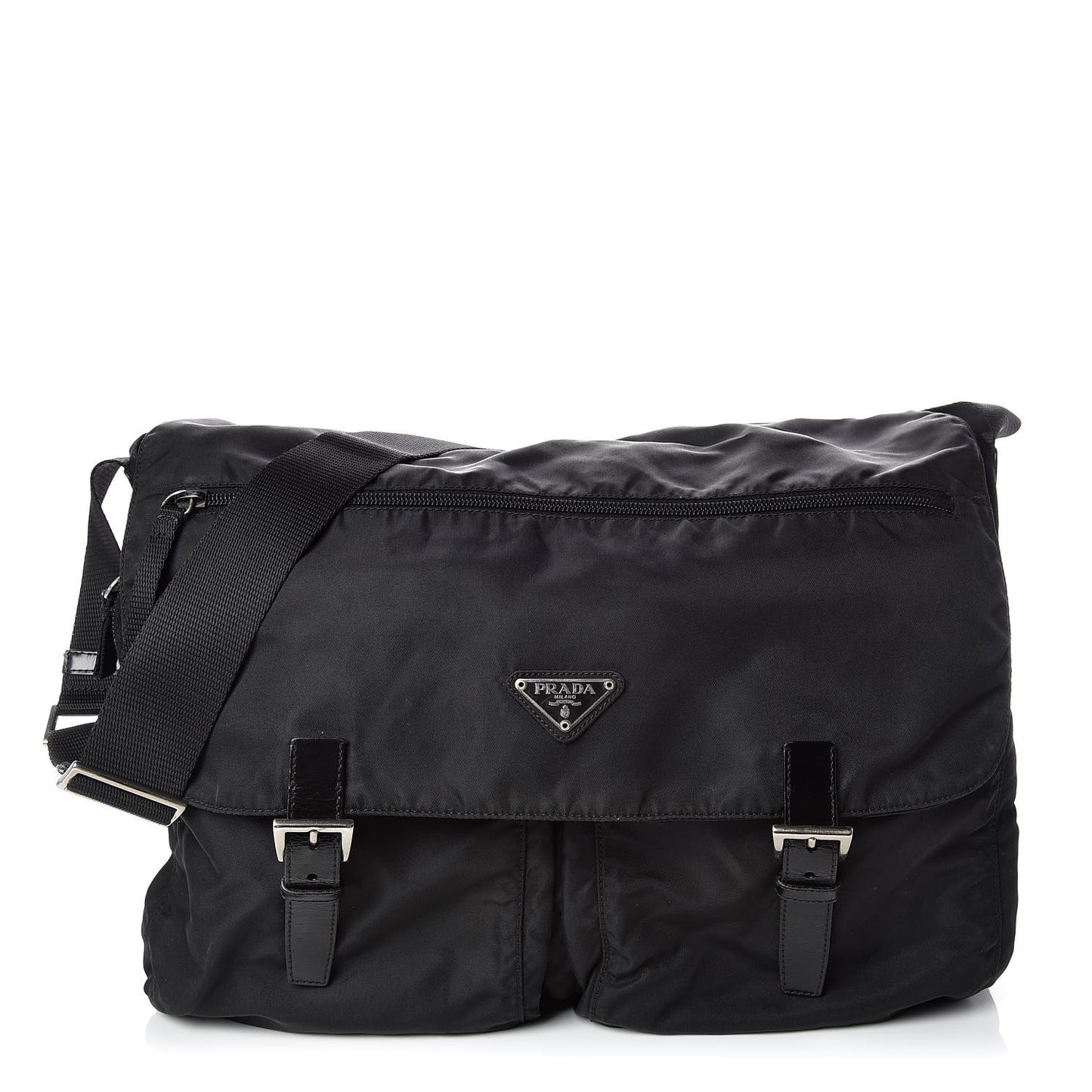 Nylon Vela Messenger Bag Black