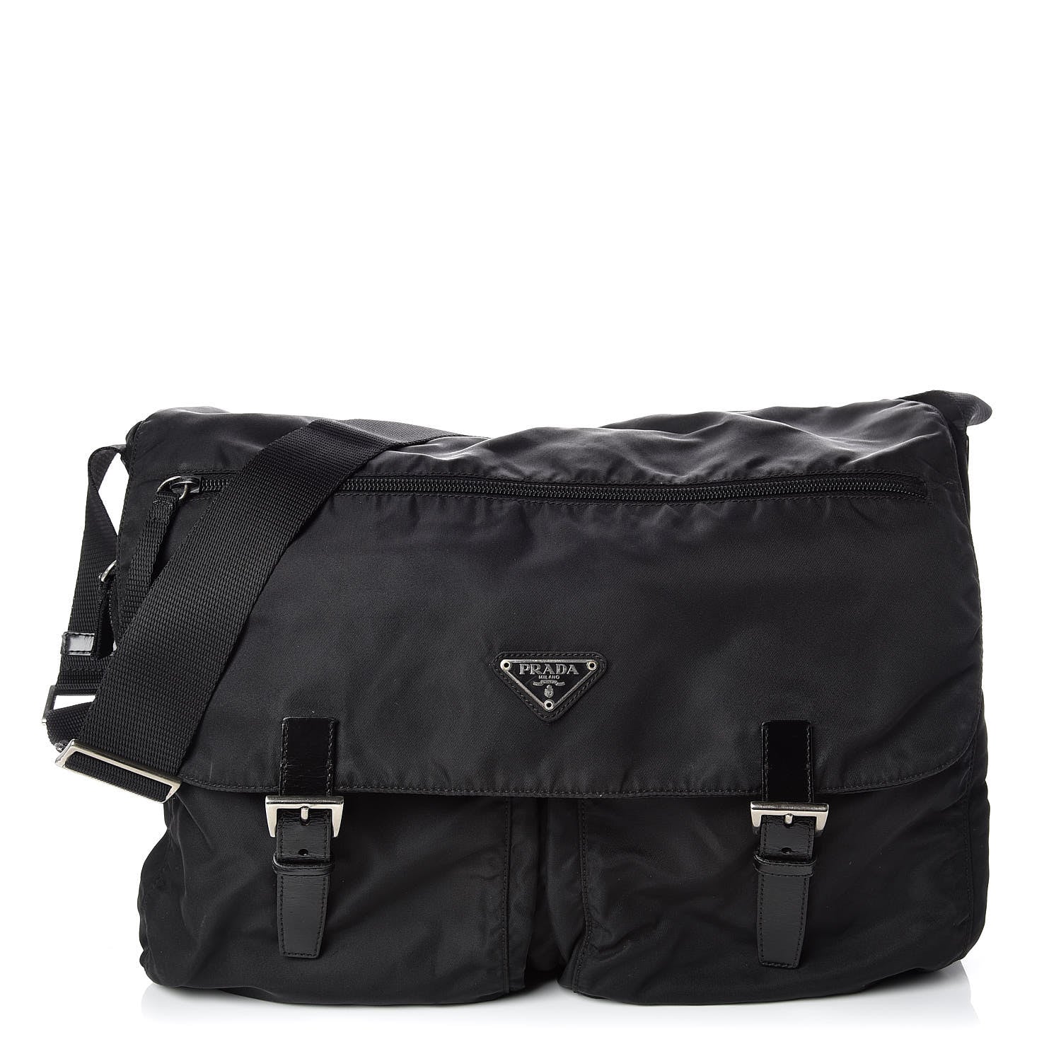 Prada Nylon Vela Messenger Bag Black 1 of 8