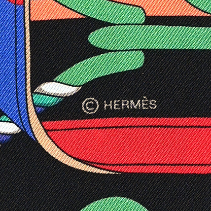 Hermes Silk Panoplie Equestre Twilly Caban Black Vert Rouge 4 of 4