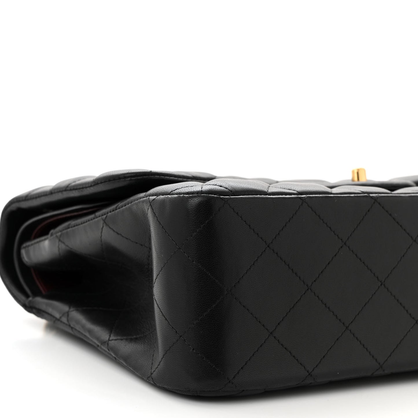 Lambskin Quilted Jumbo Double Flap Black