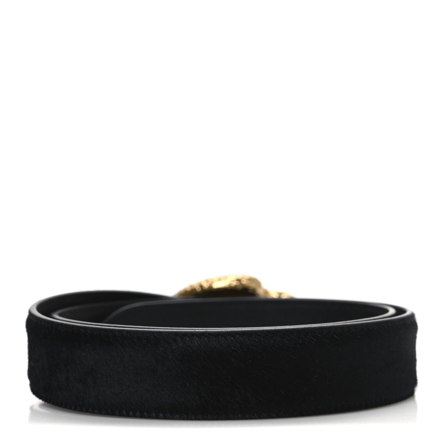 Saint Laurent Pony Hair Heart Belt 75/30 Black 2 of 6