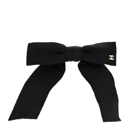 Chanel Grosgrain Bow CC Hair Clip Black 1 of 3
