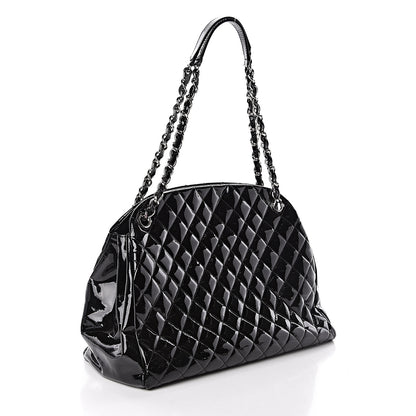 Chanel Patent Quilted Large Just Mademoiselle Bowling Bag Black 3 of 10