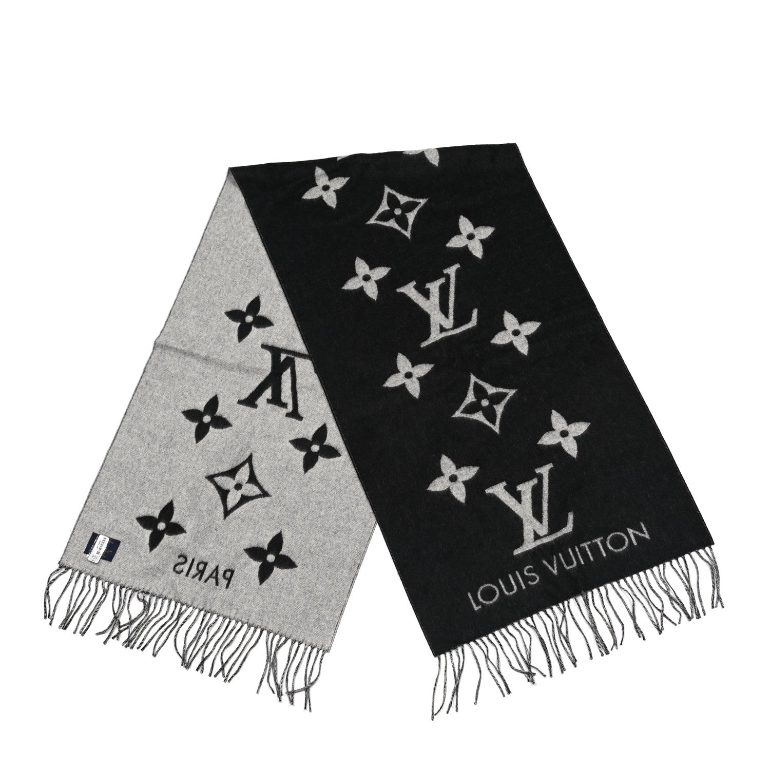 Louis Vuitton Cashmere Monogram Reykjavik Scarf Black 2 of 3