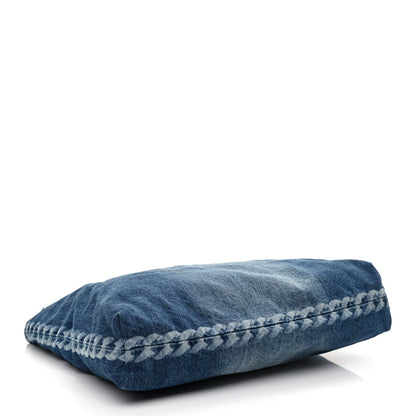 Chanel Denim Printed Shopping Bag Blue 4 of 11