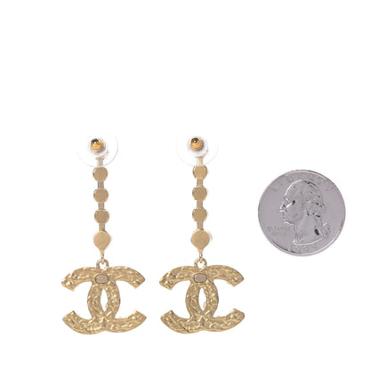 Chanel CC Crystal Drop Earrings Gold 2 of 5