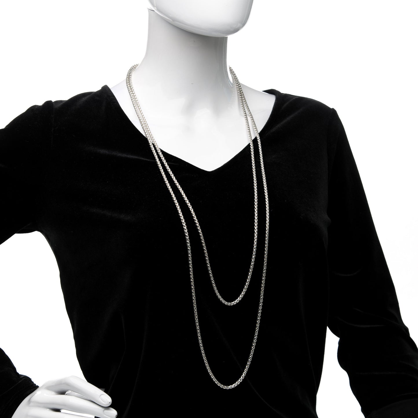 Sterling Silver 14K Yellow Gold 3.6mm Medium Box Chain Necklace 72"