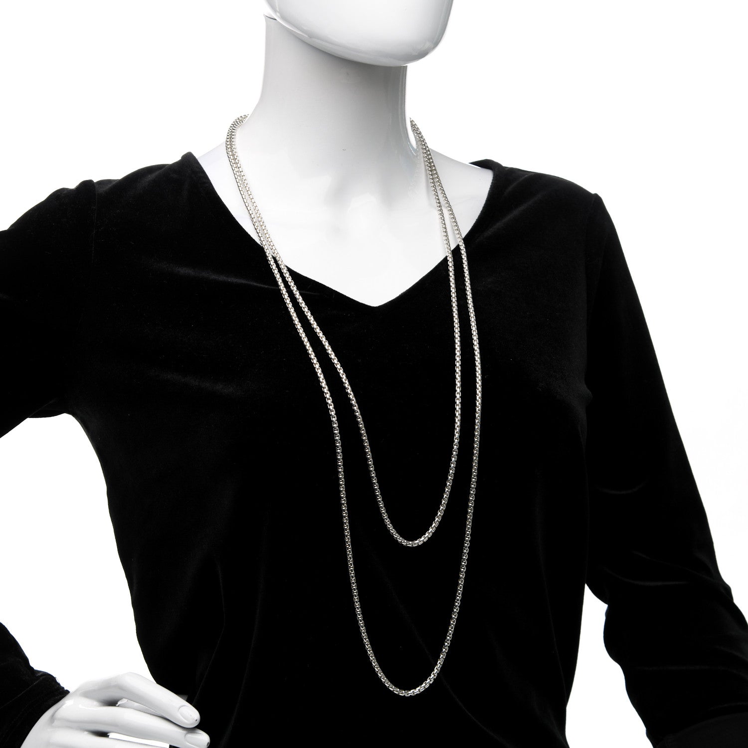 David Yurman Sterling Silver 14K Yellow Gold 3.6mm Medium Box Chain Necklace 72" 2 of 6