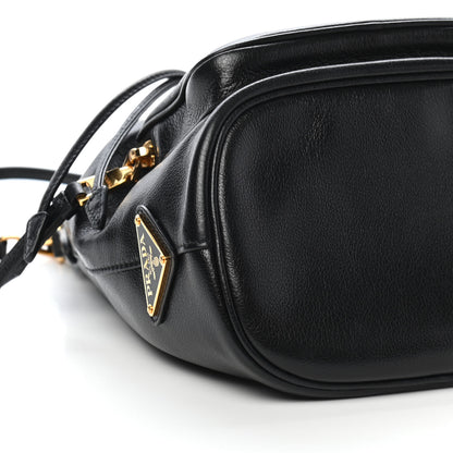 Prada Vitello Daino Drawstring Bucket Black 6 of 7