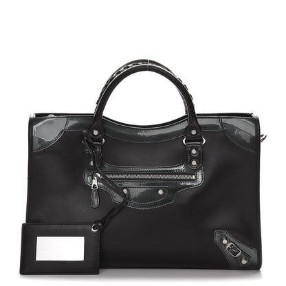 Balenciaga Smooth Calfskin Metallic Patent Giant 12 Silver Hardware City Black Gris 1 of 11