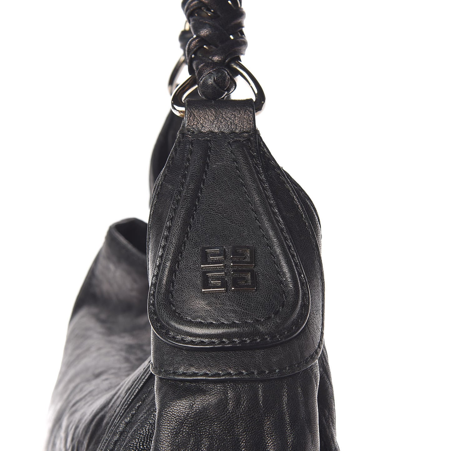 Tumbled Sheepskin Eclipse Hobo Black
