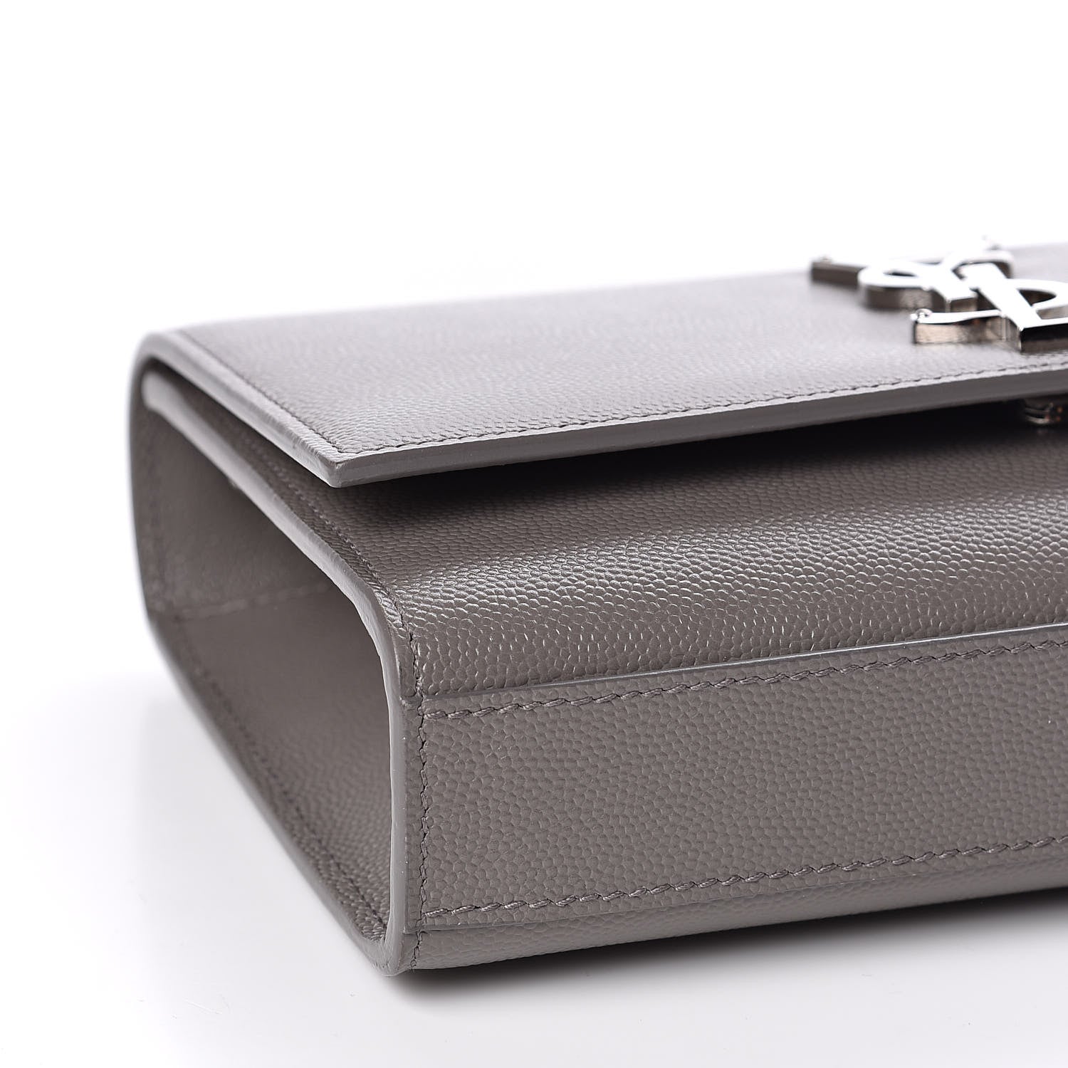 Saint Laurent Grain De Poudre Small Monogram Kate Satchel Fog 8 of 10