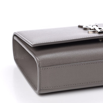 Saint Laurent Grain De Poudre Small Monogram Kate Satchel Fog 8 of 10