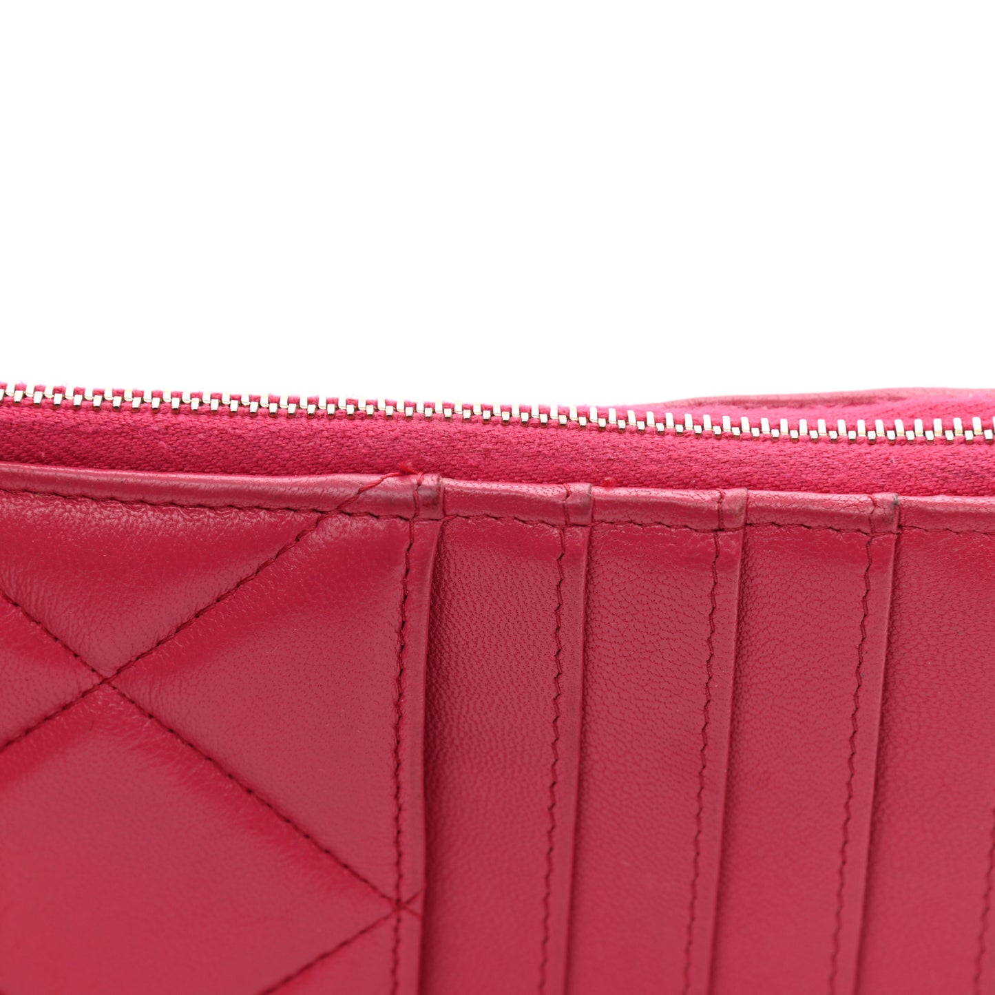 Shiny Goatskin Quilted Chanel 19 Phone and Card Holder Dark Pink