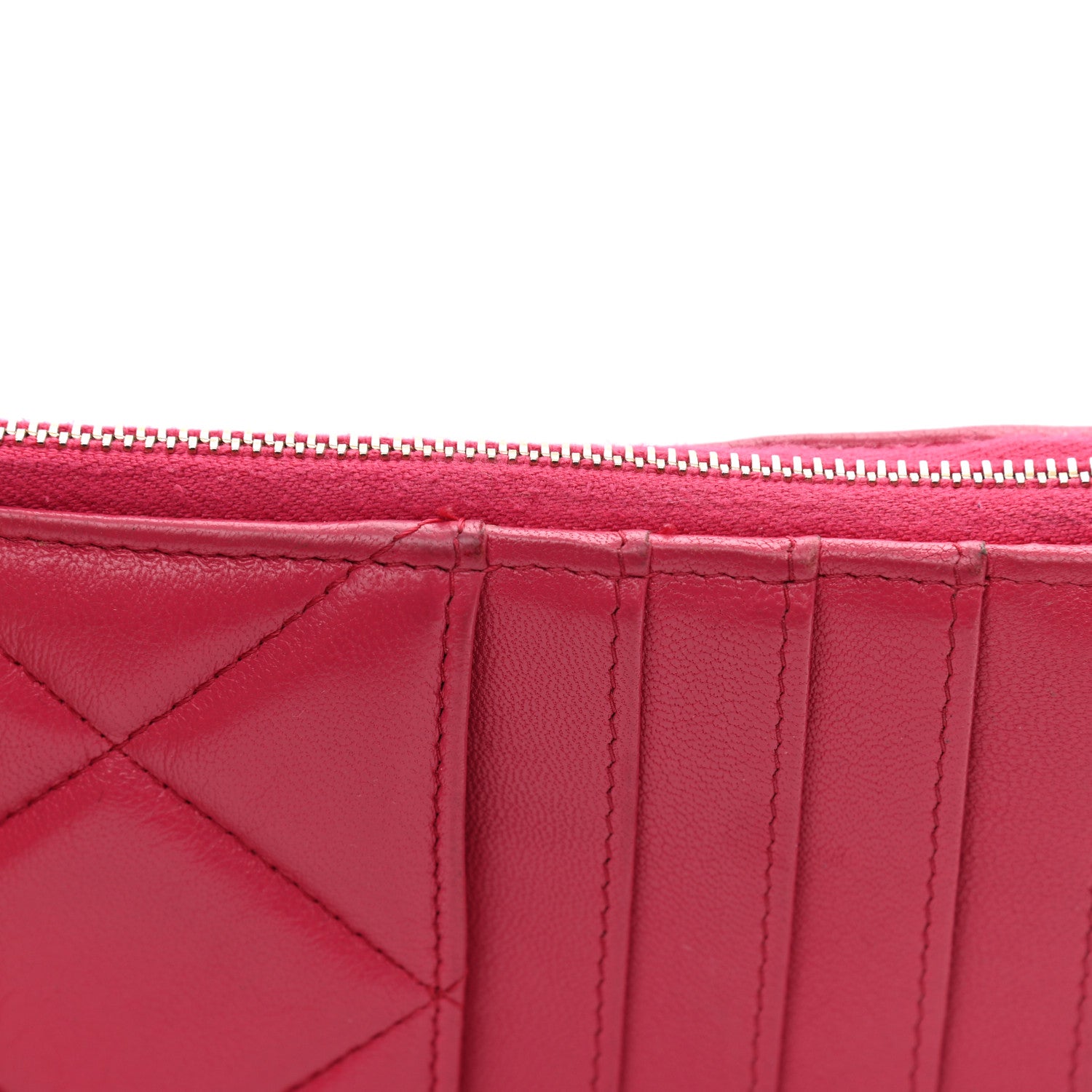 Chanel Shiny Goatskin Quilted Chanel 19 Phone and Card Holder Dark Pink 9 of 11