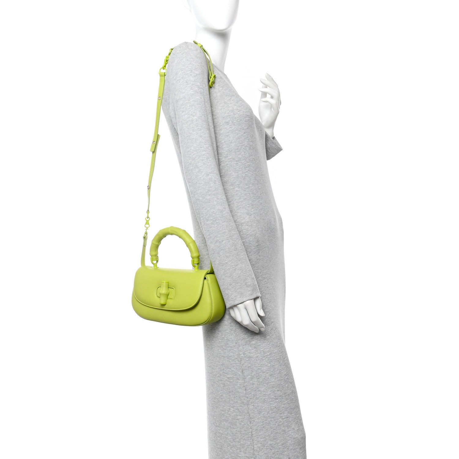 Gucci Calfskin Medium Bamboo Diva Green 2 of 9