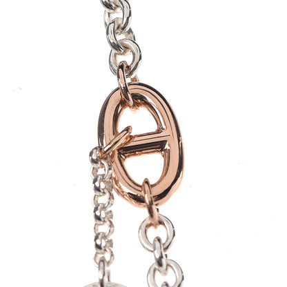 Hermes Sterling Silver 18K Rose Gold Collier Carr Farandole Necklace 5 of 6