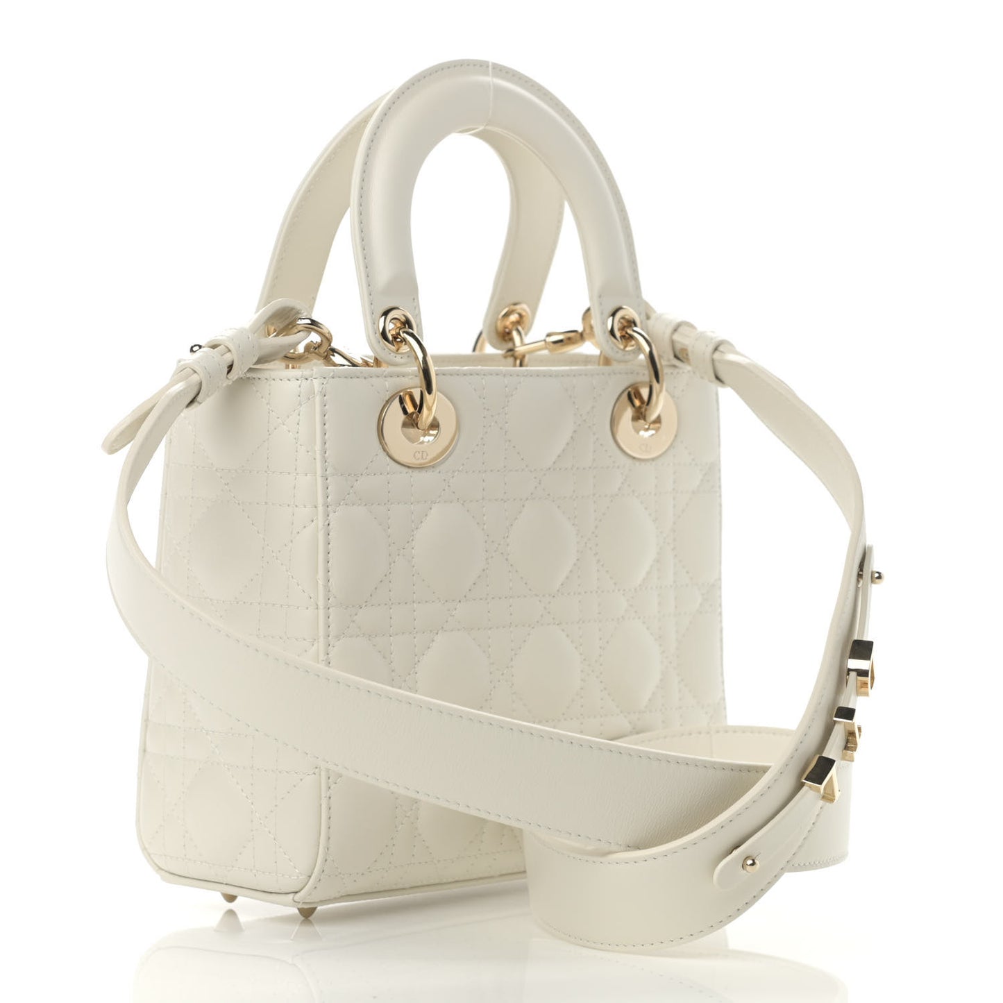 Lambskin Cannage Small My ABCDior Lady Dior White
