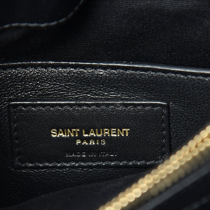 Saint Laurent Calfskin Y Quilted Monogram Small Loulou Chain Satchel Black 5 of 12