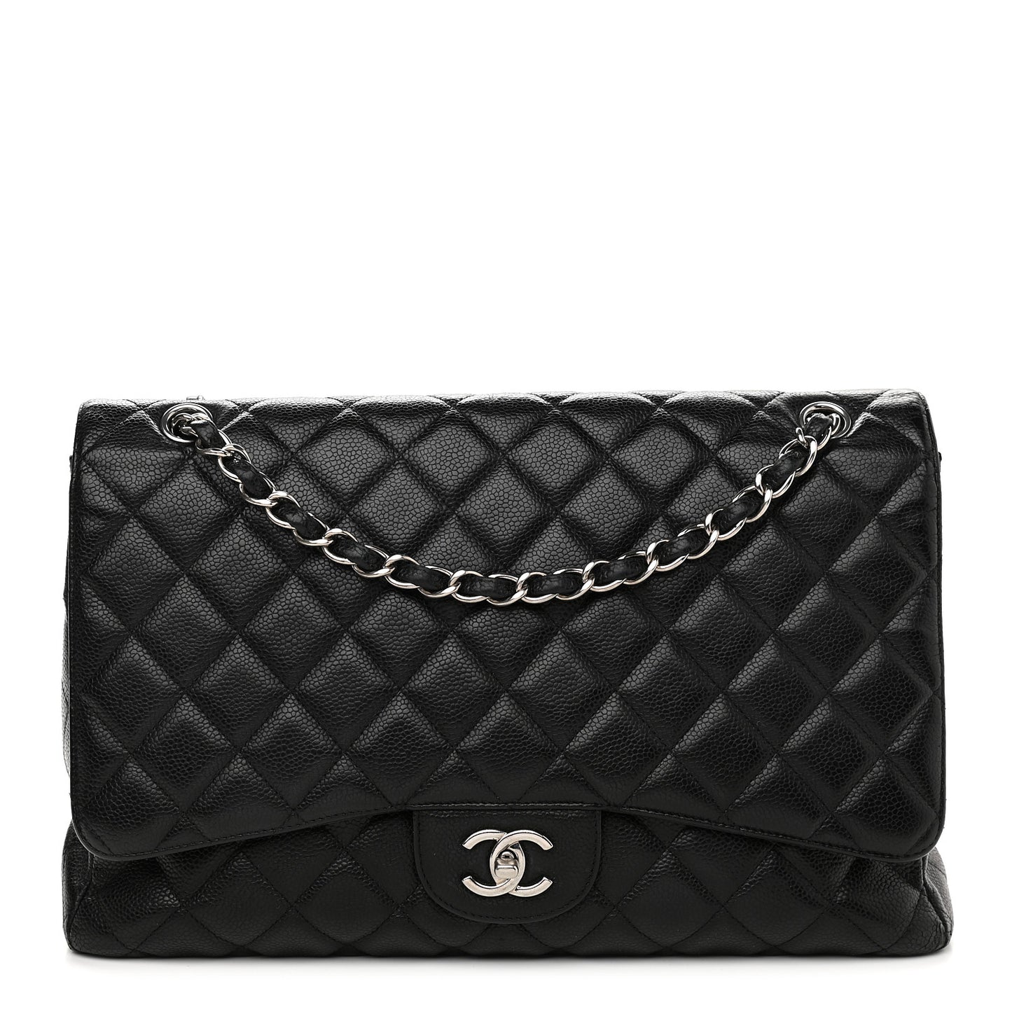 Caviar Quilted Maxi Single Flap Black