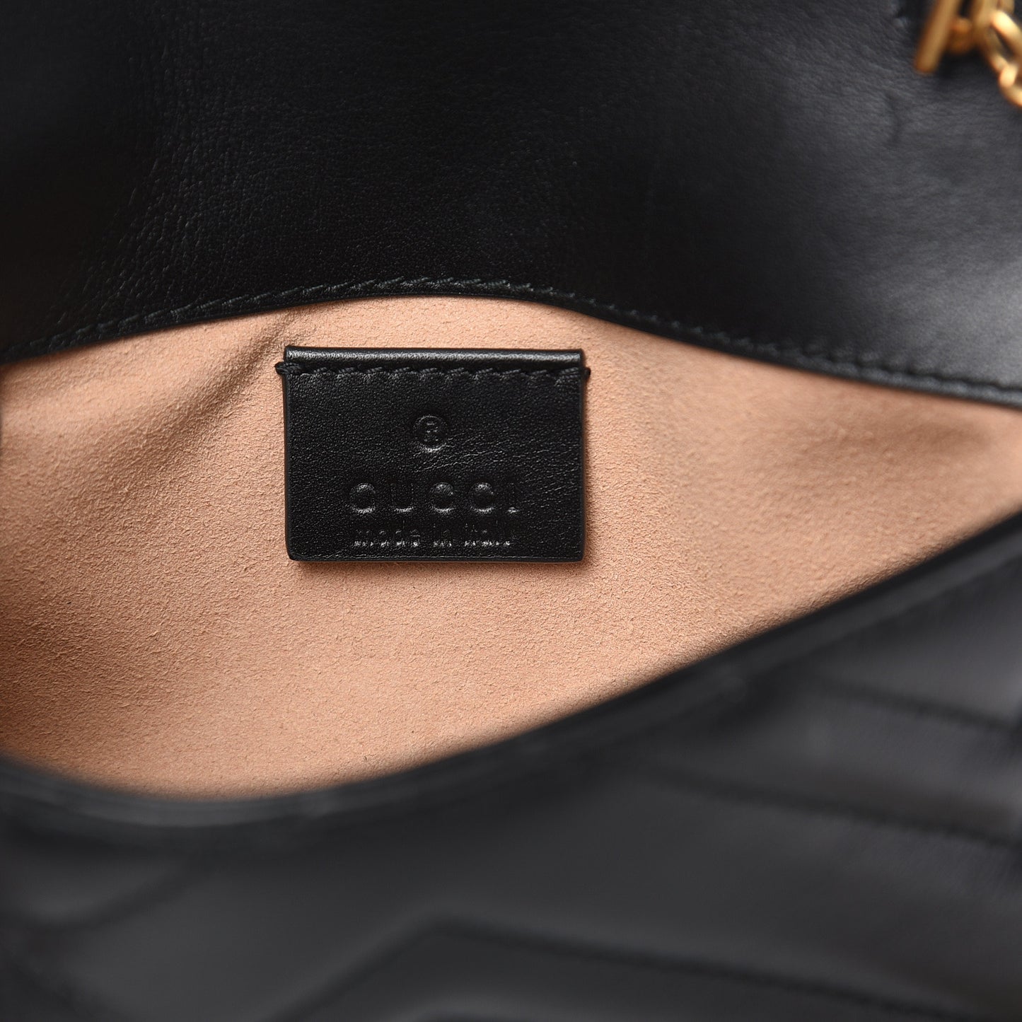 Calfskin Matelasse Super Mini GG Marmont Shoulder Bag Black