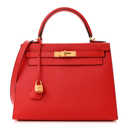 Hermes Epsom Kelly Sellier 28 Rouge Tomate 2 of 29