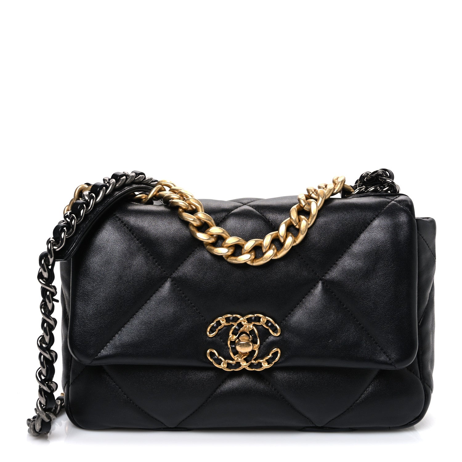 Chanel Lambskin Quilted Medium Chanel 19 Flap Black 1 of 11