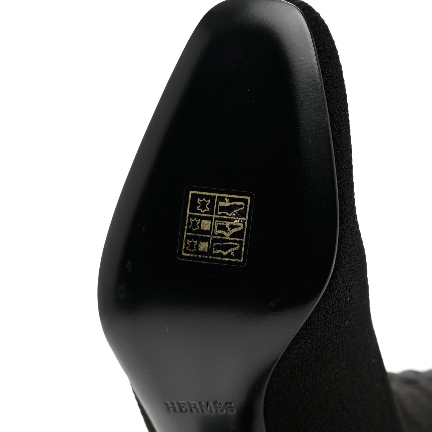 Hermes Knit Calfskin Fontaine 60 Boots 36.5 Black 14 of 16