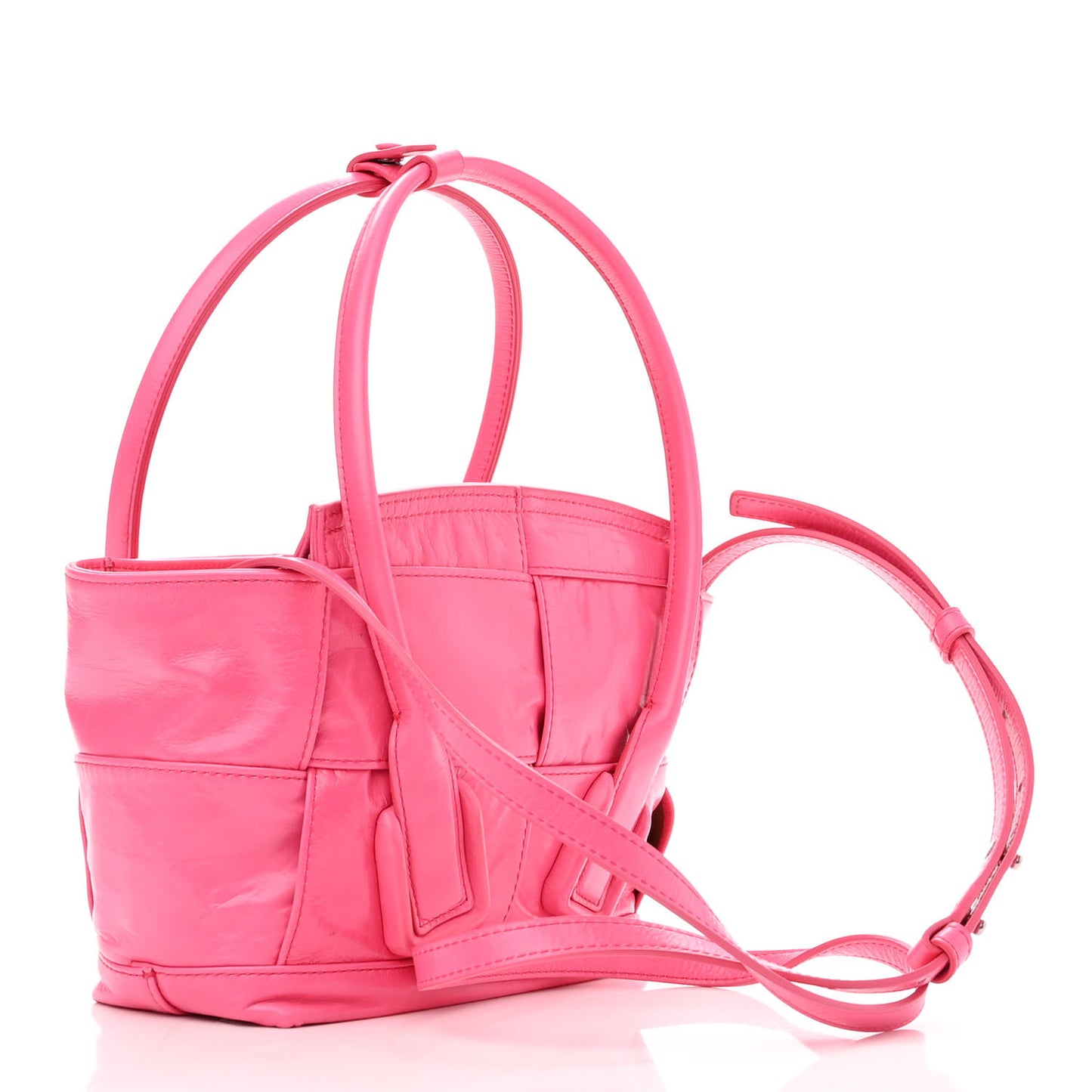 Paper Calfskin Maxi Intrecciato Mini Arco Pink