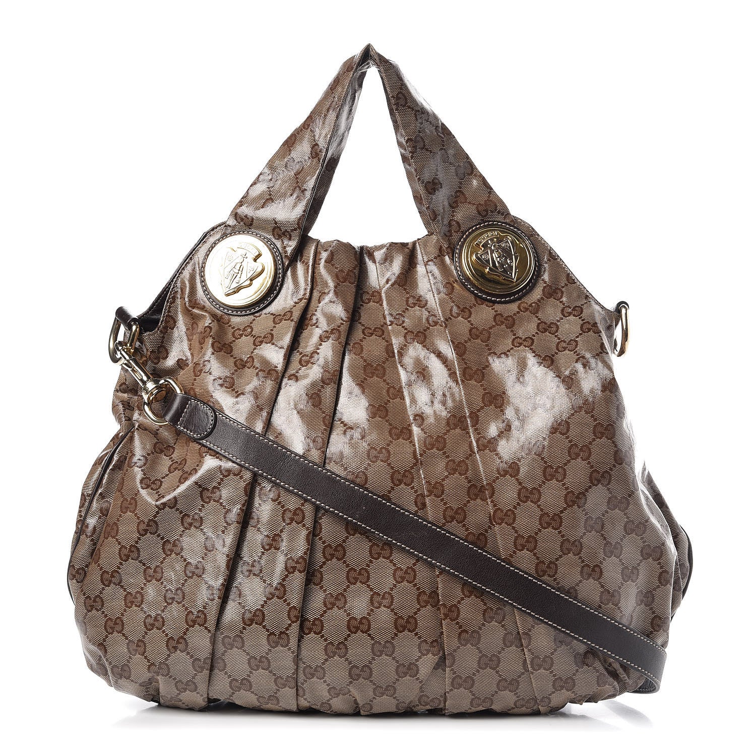 Gucci Crystal Monogram Medium Hysteria Tote Dark Brown 1 of 12