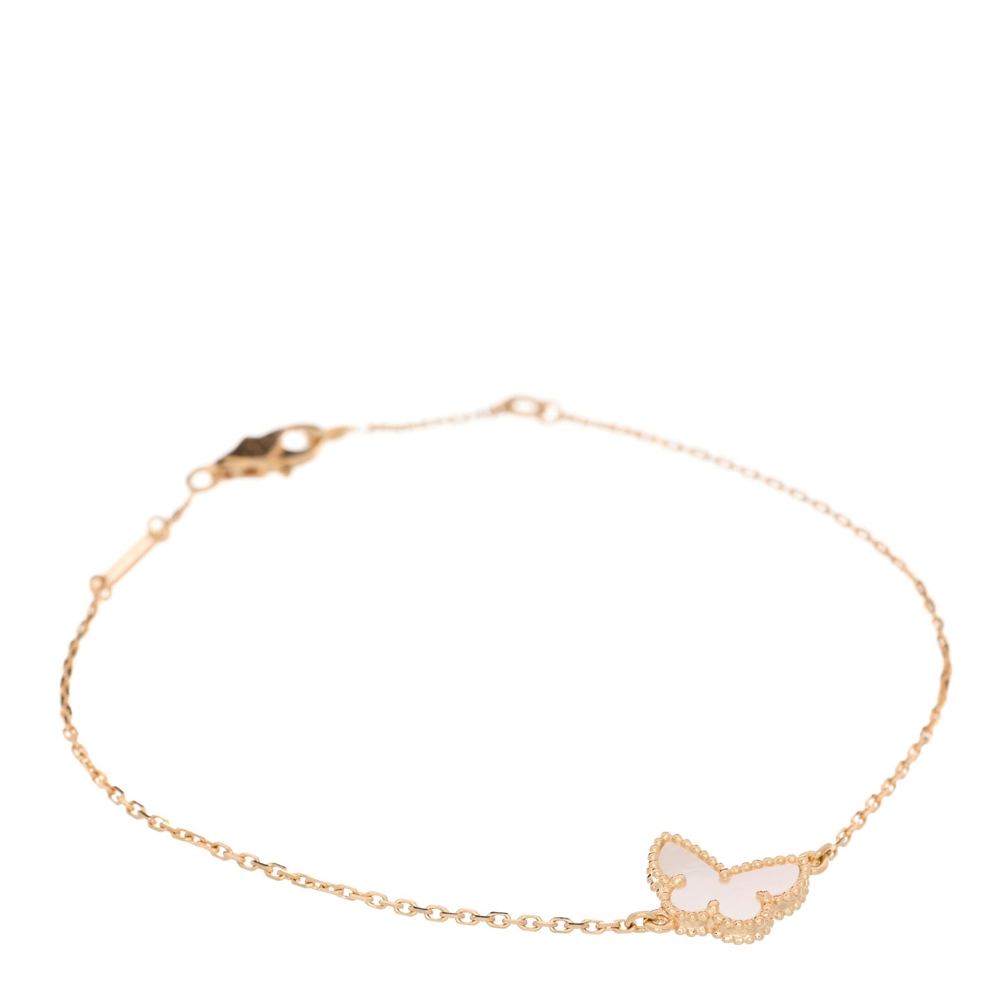 18K Yellow Gold Mother of Pearl Sweet Alhambra Butterfly Bracelet