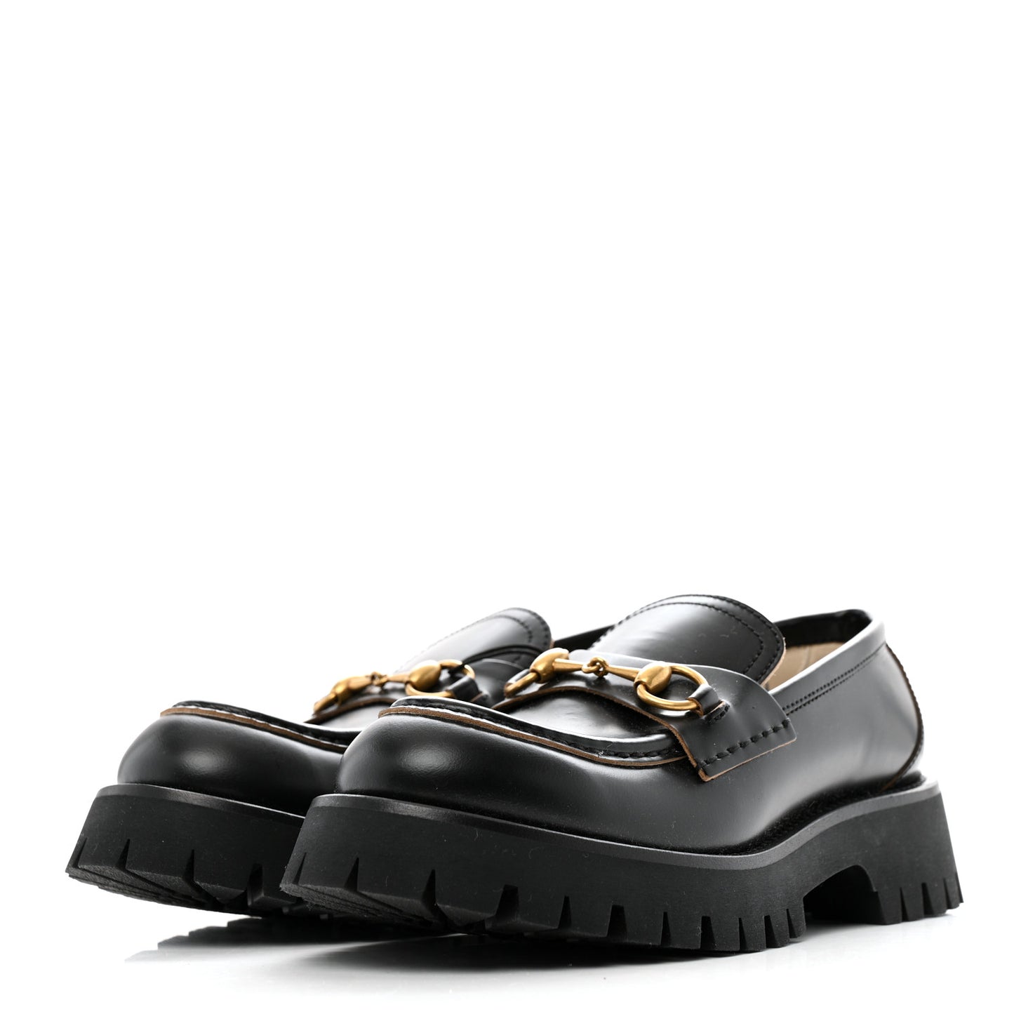 Cordovan Lux Womens Harald Horsebit 25mm Platform Loafers 38.5 Black