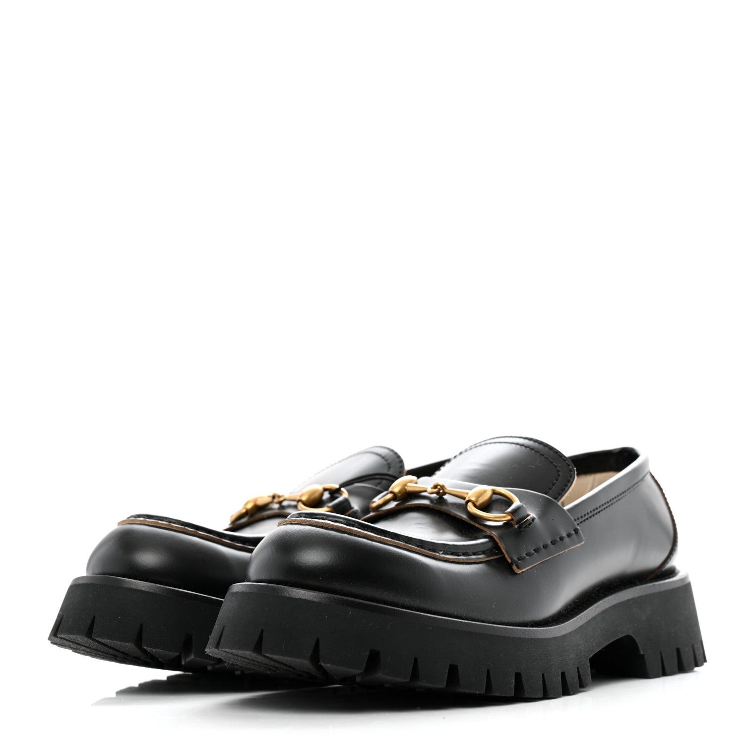 Gucci Cordovan Lux Womens Harald Horsebit 25mm Platform Loafers 38.5 Black 4 of 11
