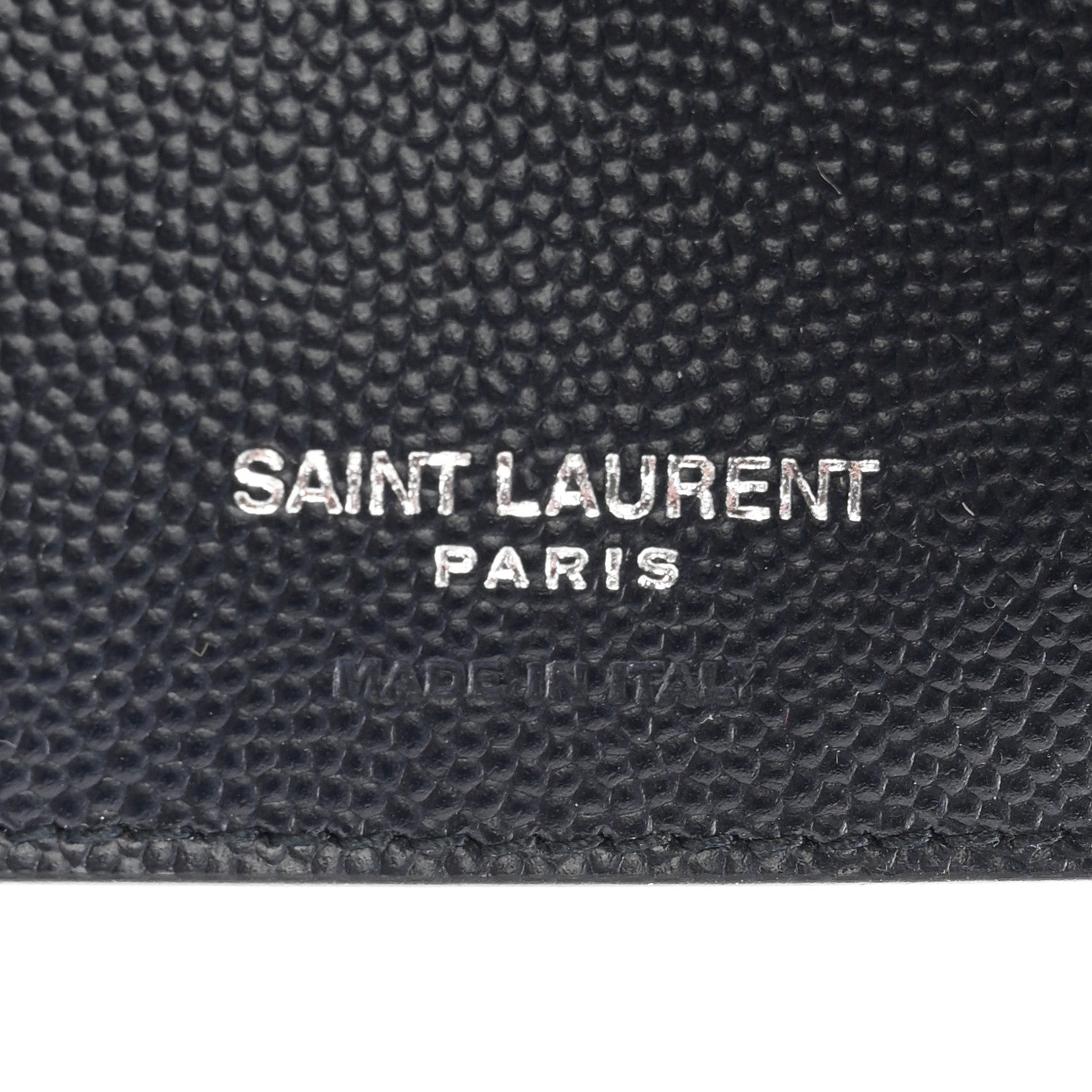 Saint Laurent Grain De Poudre Matelasse Chevron Monogram Compact Tri Fold Wallet Deep Marine 6 of 8