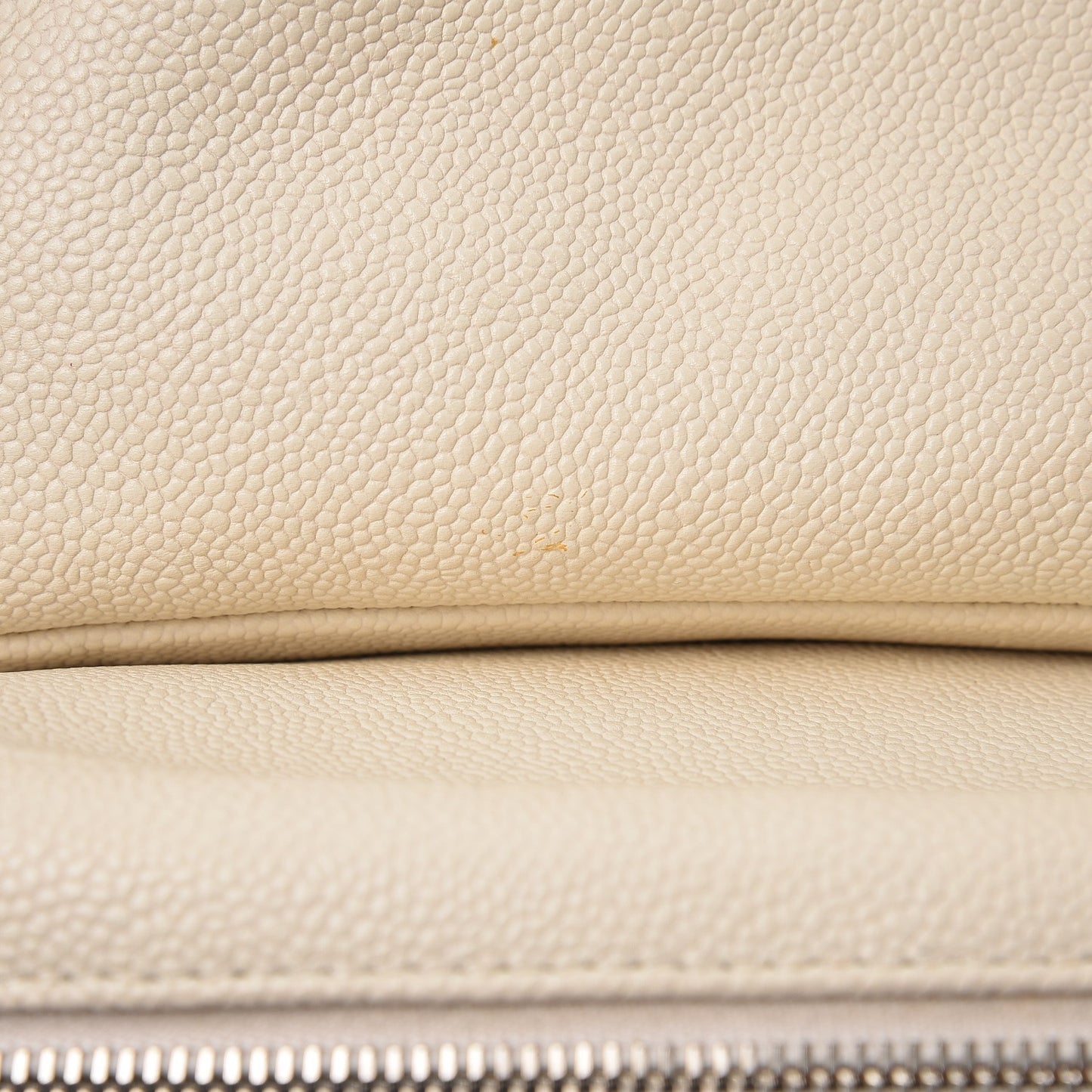 Caviar Quilted Jumbo Easy Flap Dark White