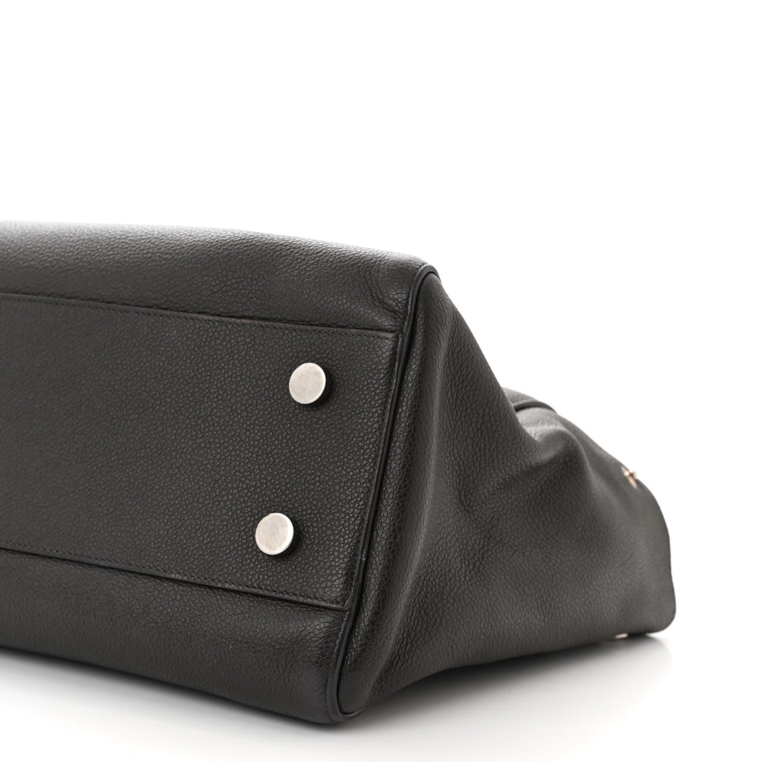 Saint Laurent Grained Calfskin Medium Cabas Rive Gauche Coal 10 of 10