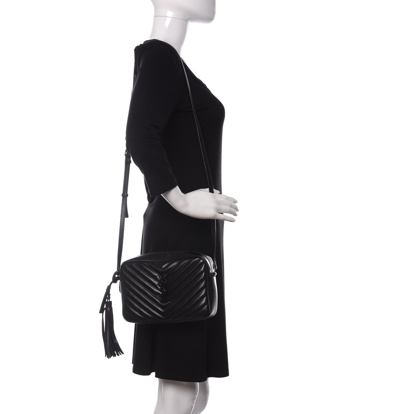 Calfskin Matelasse Monogram Lou Camera Bag Black