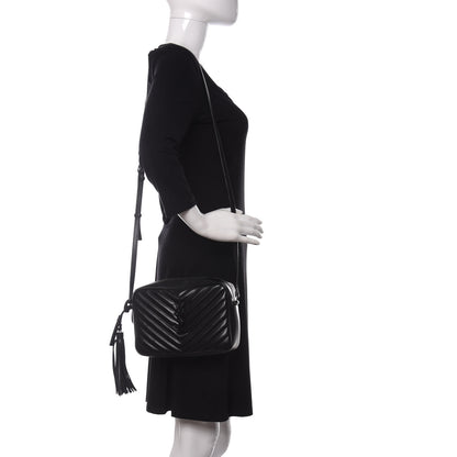 Saint Laurent Calfskin Matelasse Monogram Lou Camera Bag Black 2 of 10