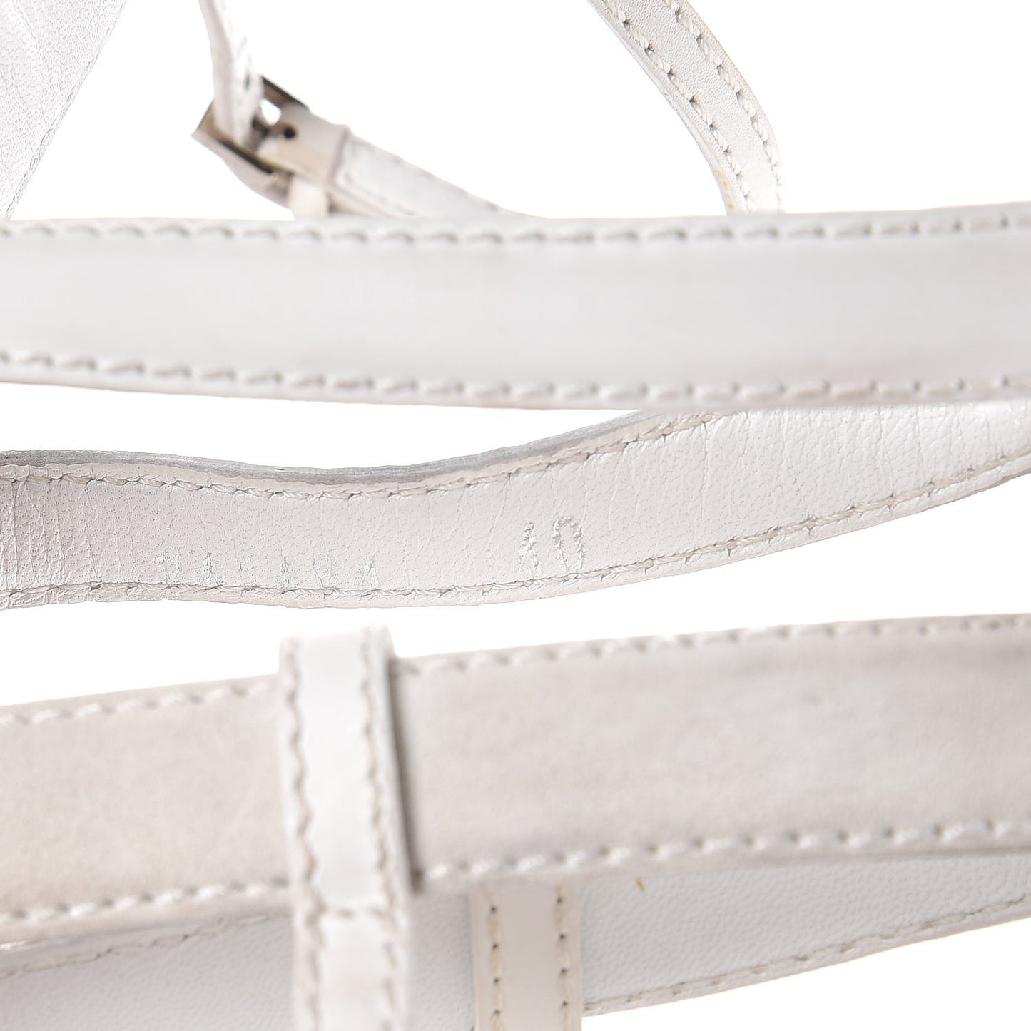 Calfskin Suede Daryl Cage Platform Sandals 40 White