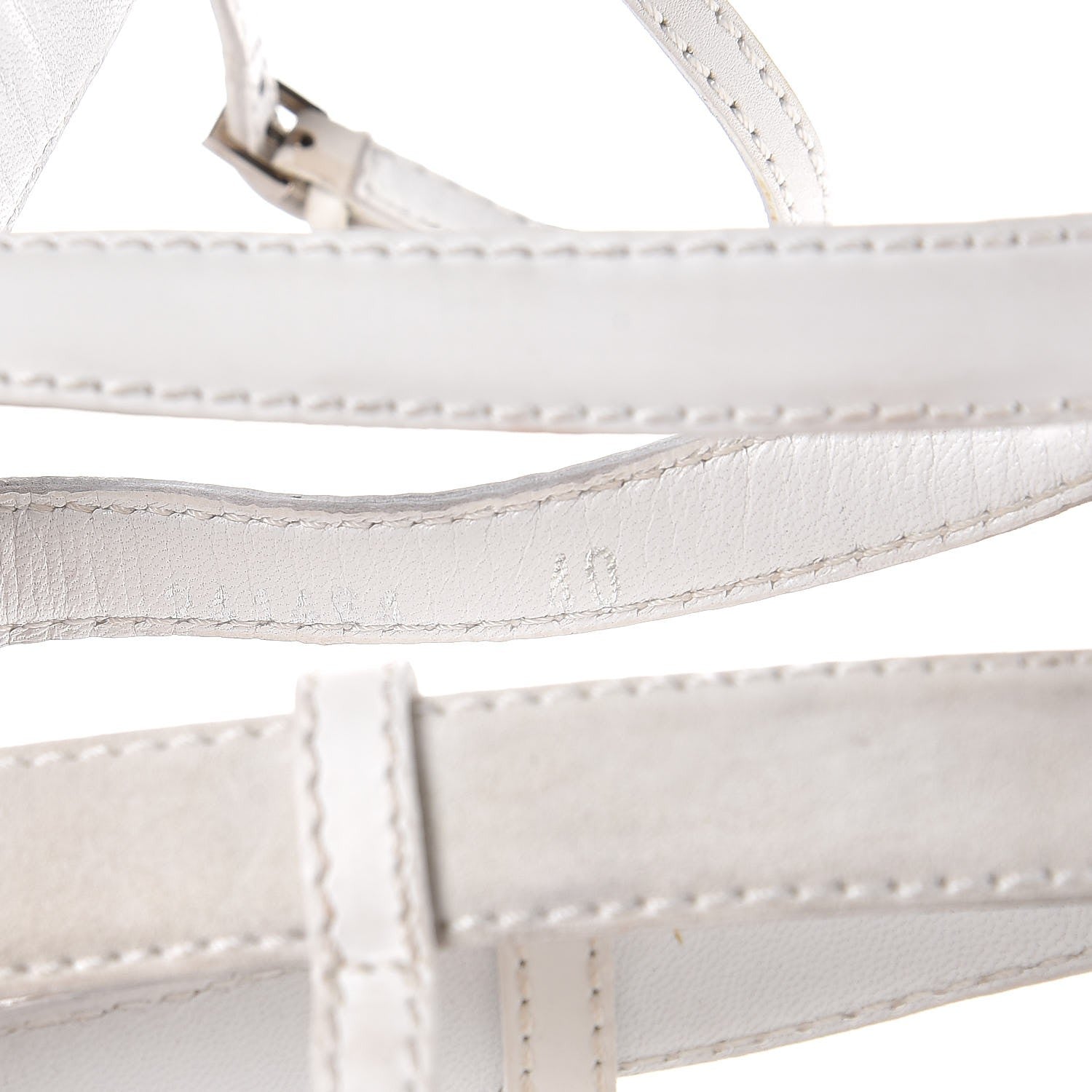 Gucci Calfskin Suede Daryl Cage Platform Sandals 40 White 10 of 15