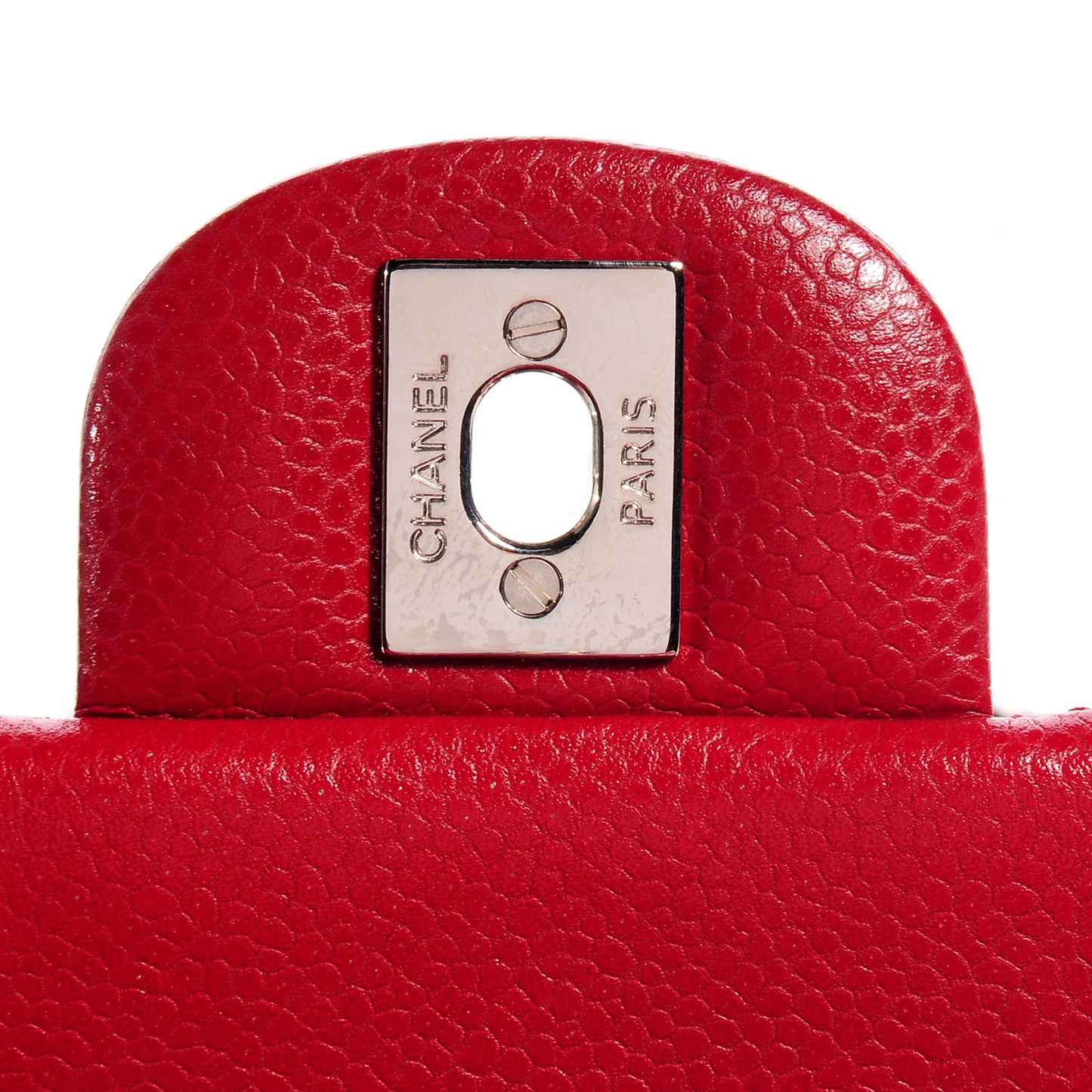 Caviar Quilted Mini Square Flap Red