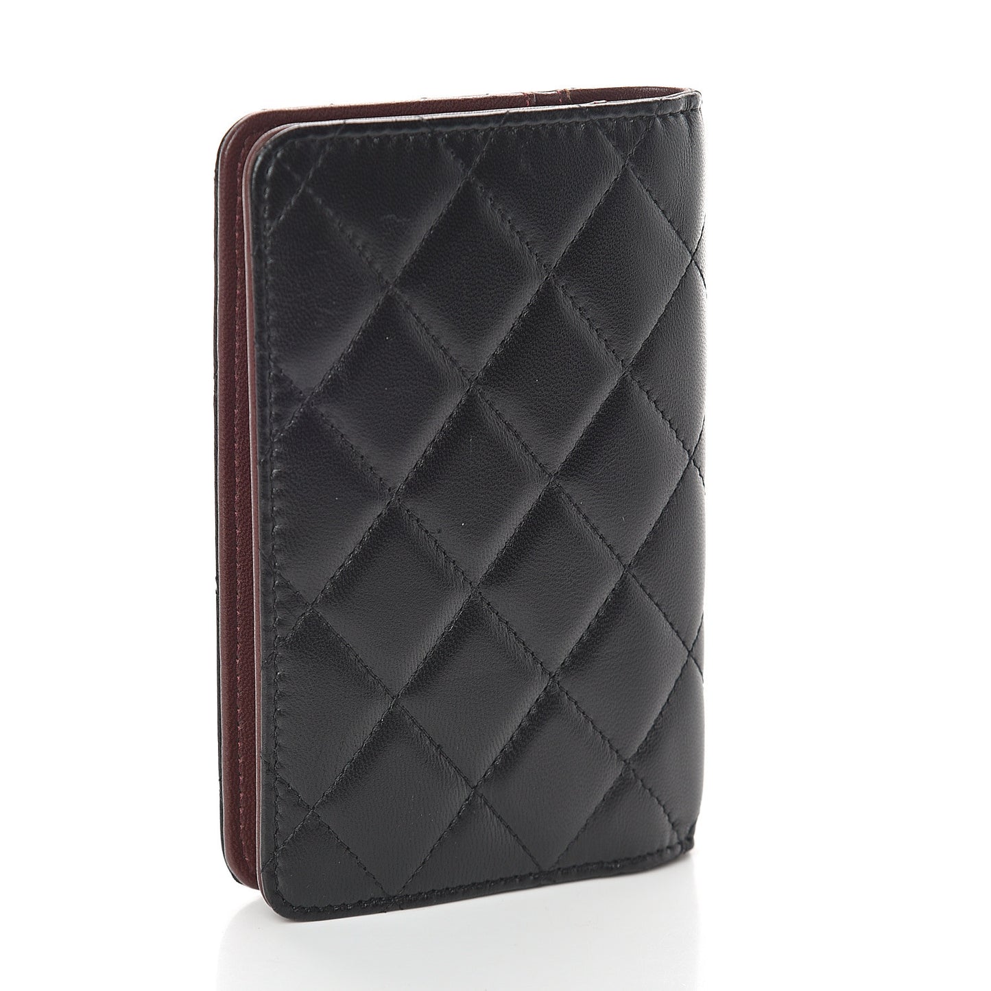 Lambskin Quilted Small Agenda Cover Black
