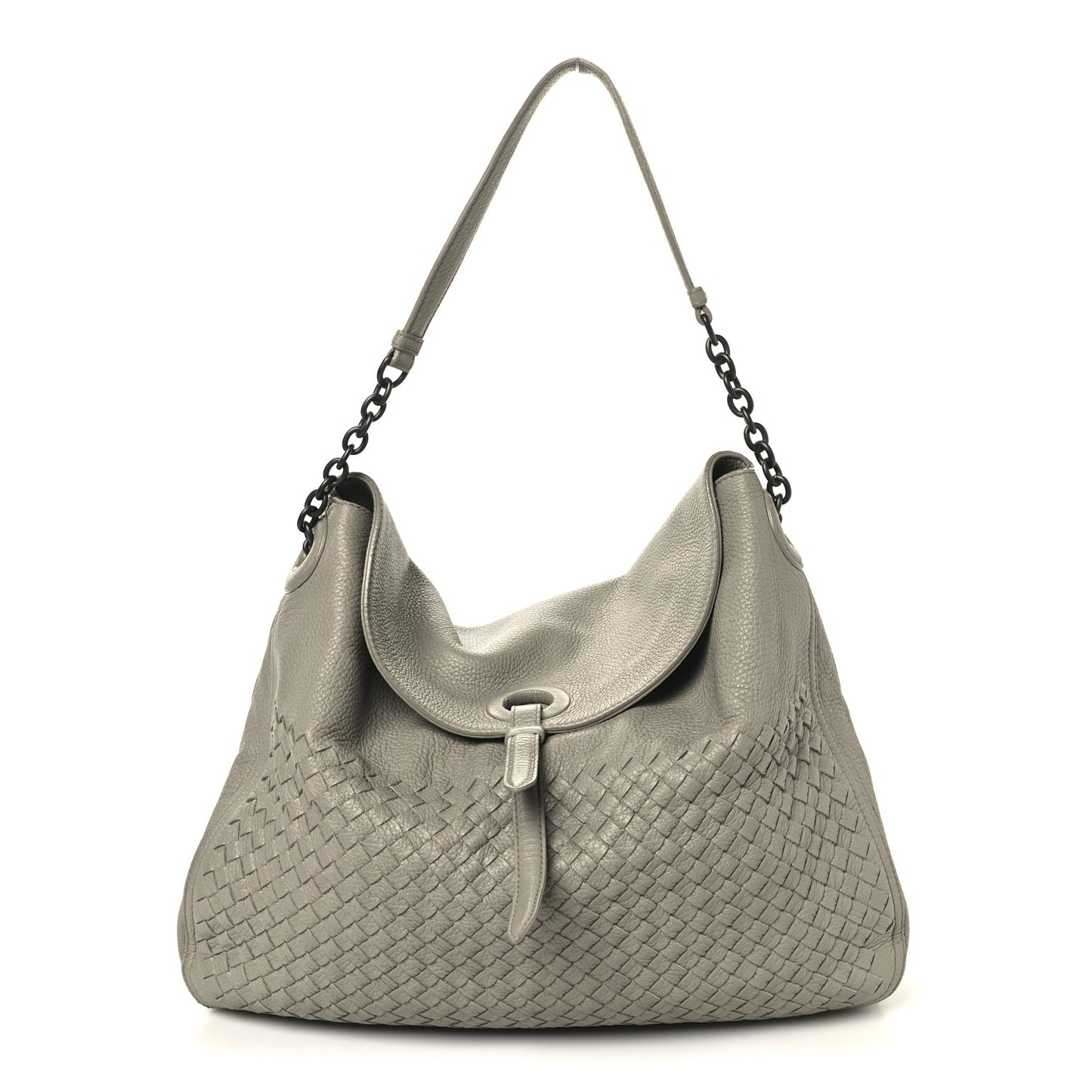 Cervo Intrecciato Flap Top Hobo Almond