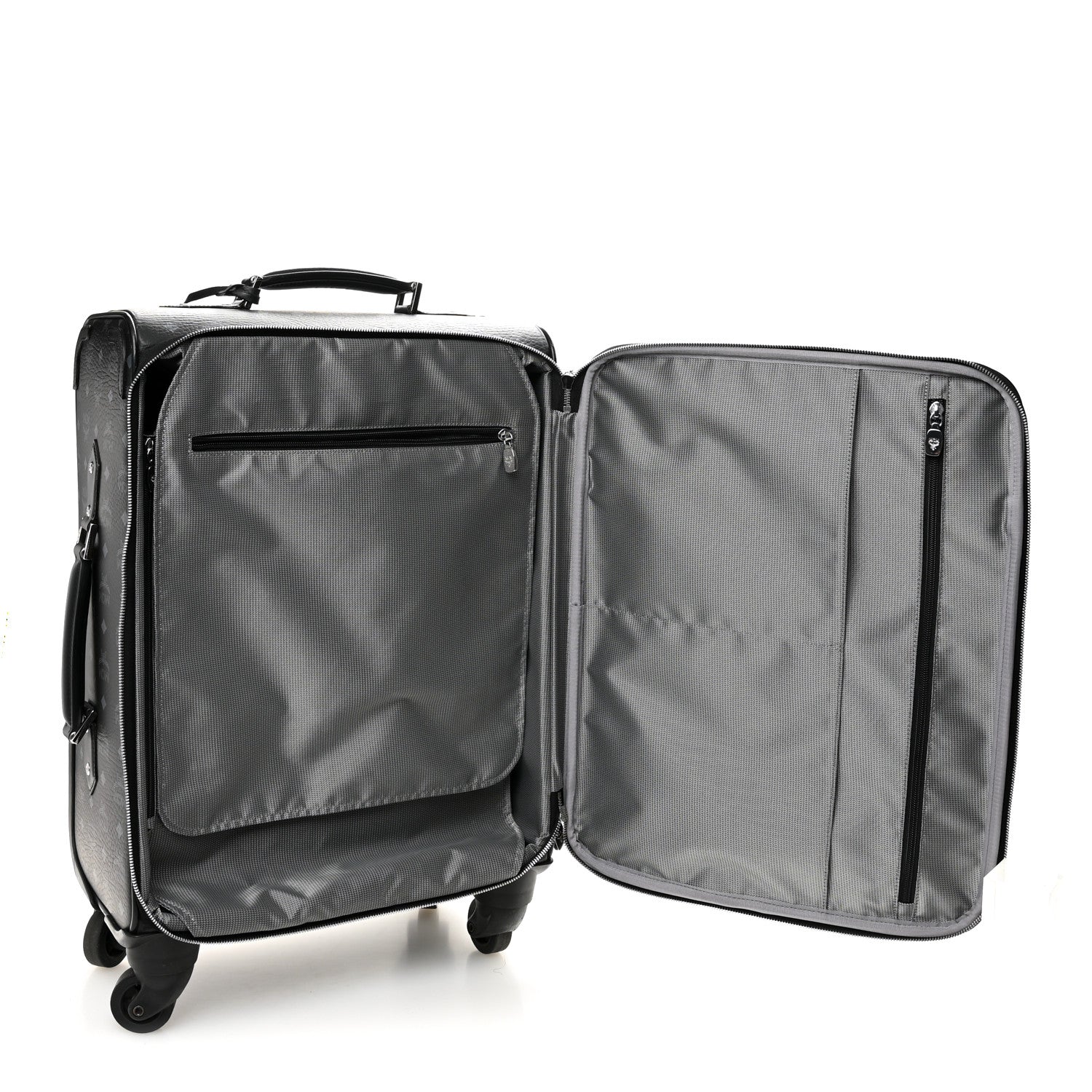 MCM Visetos Small Traveler Trolley Whelled Suitcase Black 4 of 12