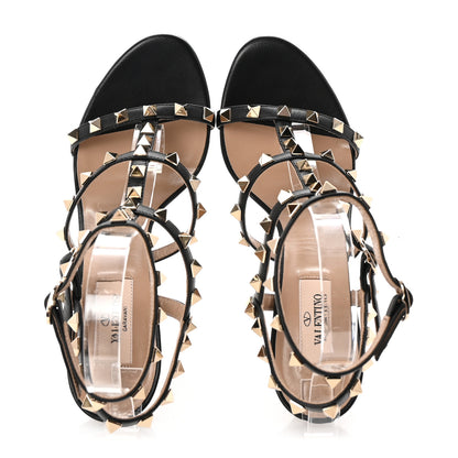 Valentino Garavani Calfskin Nappa Rockstud Gladiator 105mm Sandals 37 Black 2 of 9